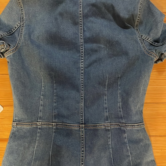 NWT FREE PEOPLE CRVY DENIM ROMPER - Picture 5 of 7
